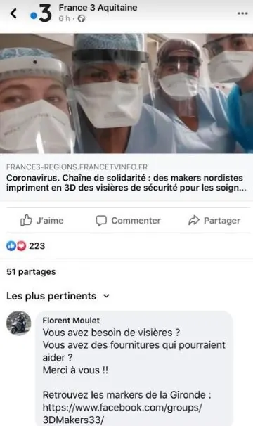 Publication de France 3 Aquitaine sur la chaîne de solidarité